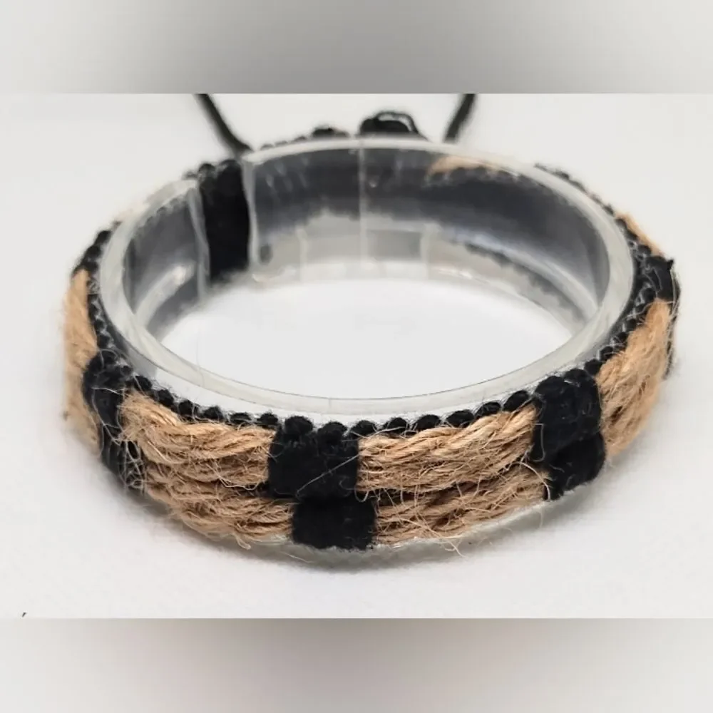 Men's bracelet layered rope brown new‎ e56